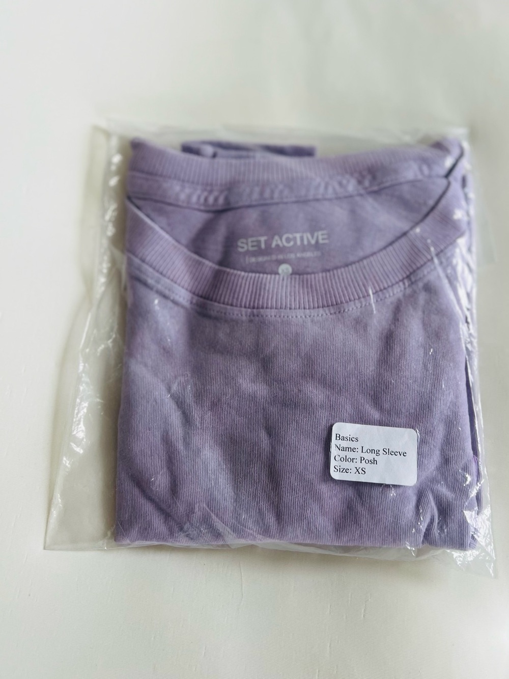 SET Active Crewneck Baby Tee in Lilac pale purple ShortSleeve Crop T-shirt NEW